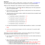 The Organization Of The Periodic Table – Answer Key Directions And Worksheet Periodic Table Answer Key