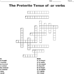 The Preterite Tense Of Ar Verbs Crossword  Wordmint In The Imperfect Tense In Spanish Worksheet Answer Key