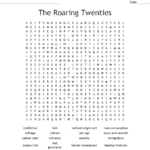 The Roaring Twenties Word Search  Wordmint Throughout The Roaring Twenties Worksheet Pdf
