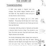 The Story Of Thanksgiving Worksheet  Free Esl Printable Worksheets For November Reading Comprehension Worksheets