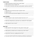 The Twits'roald Dahl Reading Comprehension Worksheet  Free Esl In Reading And Questions Worksheets