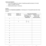 Theoretical And Experimental Probability Activity For Theoretical And Experimental Probability Worksheet Answers