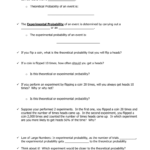 Theoretical And Experimental Probability Doc With Regard To Theoretical And Experimental Probability Worksheet Answers