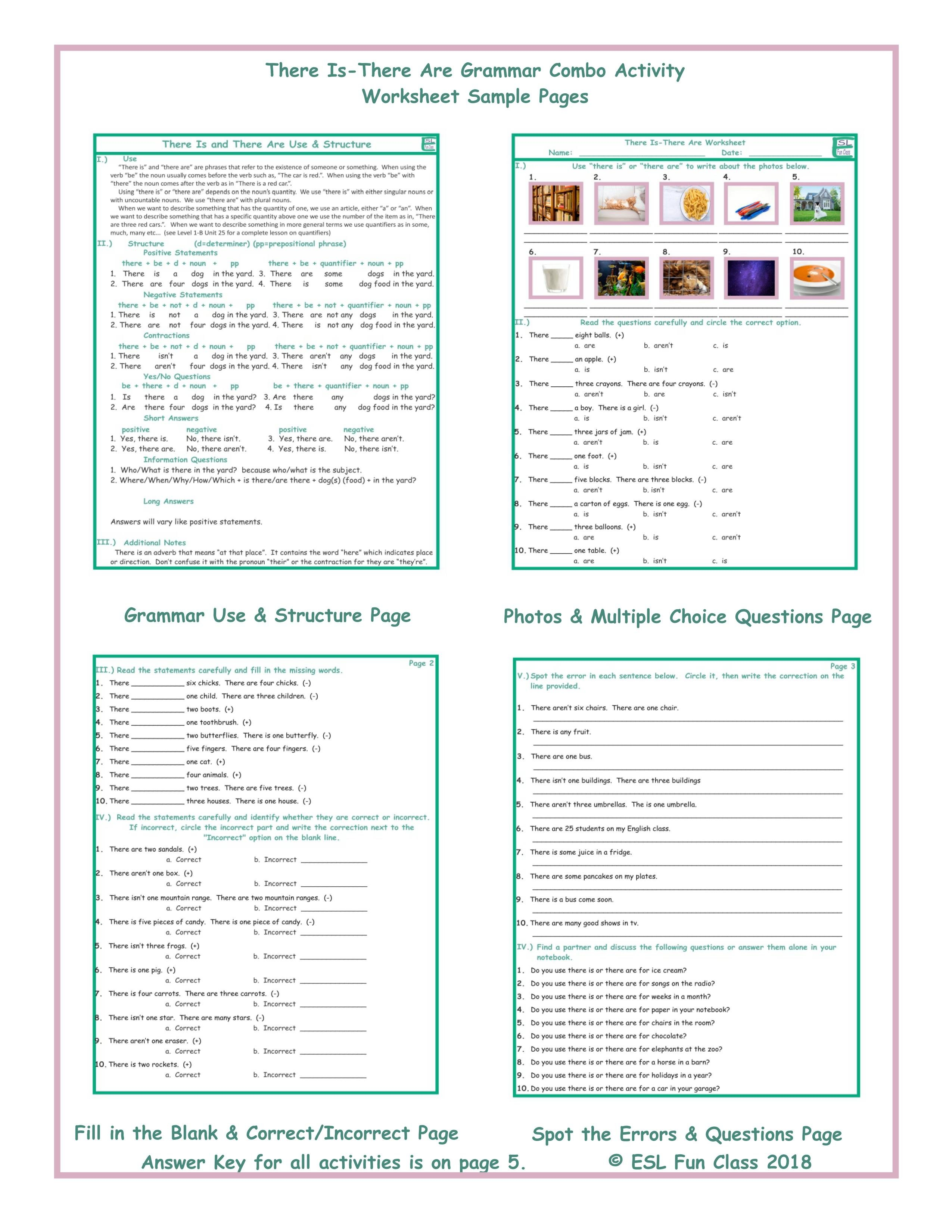 There Isthere Are Grammar Combo Activity Worksheets Within Is And Are Grammar Worksheets
