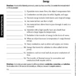 Thermal Energy Chapter Resources Includes Glencoe Science Within Energy Worksheet 2 Conduction Convection And Radiation Answer Key