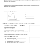 Thermochemistry Worksheet With Endothermic And Exothermic Reaction Worksheet Answers