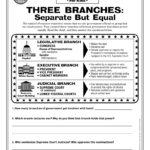 Three Branches For 3 Branches Of Government Worksheet