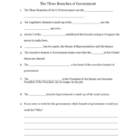 Three Branches Of Government Worksheet With Regard To Three Branches Of Government Worksheet