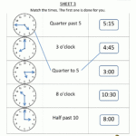 Time Worksheet O'clock Quarter And Half Past Regarding Second Grade Telling Time Worksheets