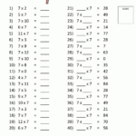 Times Tables Tests  6 7 8 9 11 12 Times Tables Regarding 7Th Grade Math Worksheets Free Printable With Answers