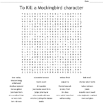 To Kill A Mockingbird Character Crossword  Wordmint Along With To Kill A Mockingbird Character Worksheet
