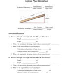 Tools And Equipment Part I Activity – Inclined Plane Worksheet And Inclined Plane Worksheet