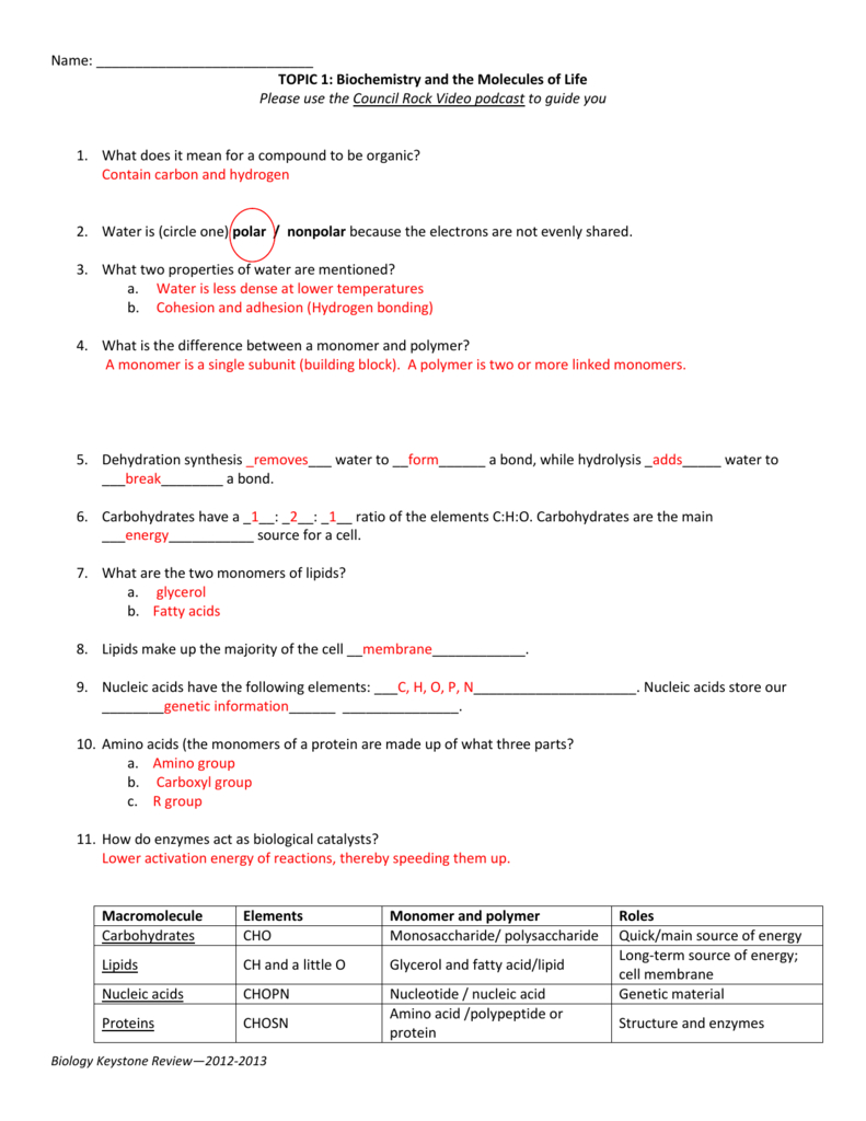 Topic 1 And 2 Viewing Guide Key With Regard To Energy For Life Worksheet