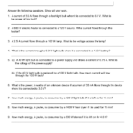 Toxic Science Ohms Law Circuit Calculation Quiz  Send104B Also Electrical Power And Energy Worksheet