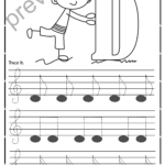 Tracing Music Notes Worksheets For Kids Treble Clef5  Anastasiya For Music Worksheets For Kids