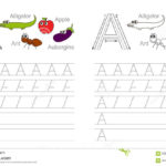 Tracing Worksheet For Letter A Stock Vector  Illustration Of Line With Letter A Tracing Worksheets Preschool
