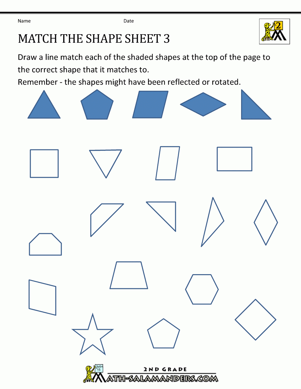 Transformation Geometry Worksheets 2Nd Grade Together With 3Rd Grade Geometry Worksheets