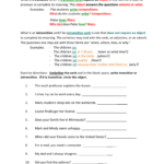 Transitive And Intransitive Verbs Inside Transitive And Intransitive Verbs Worksheets
