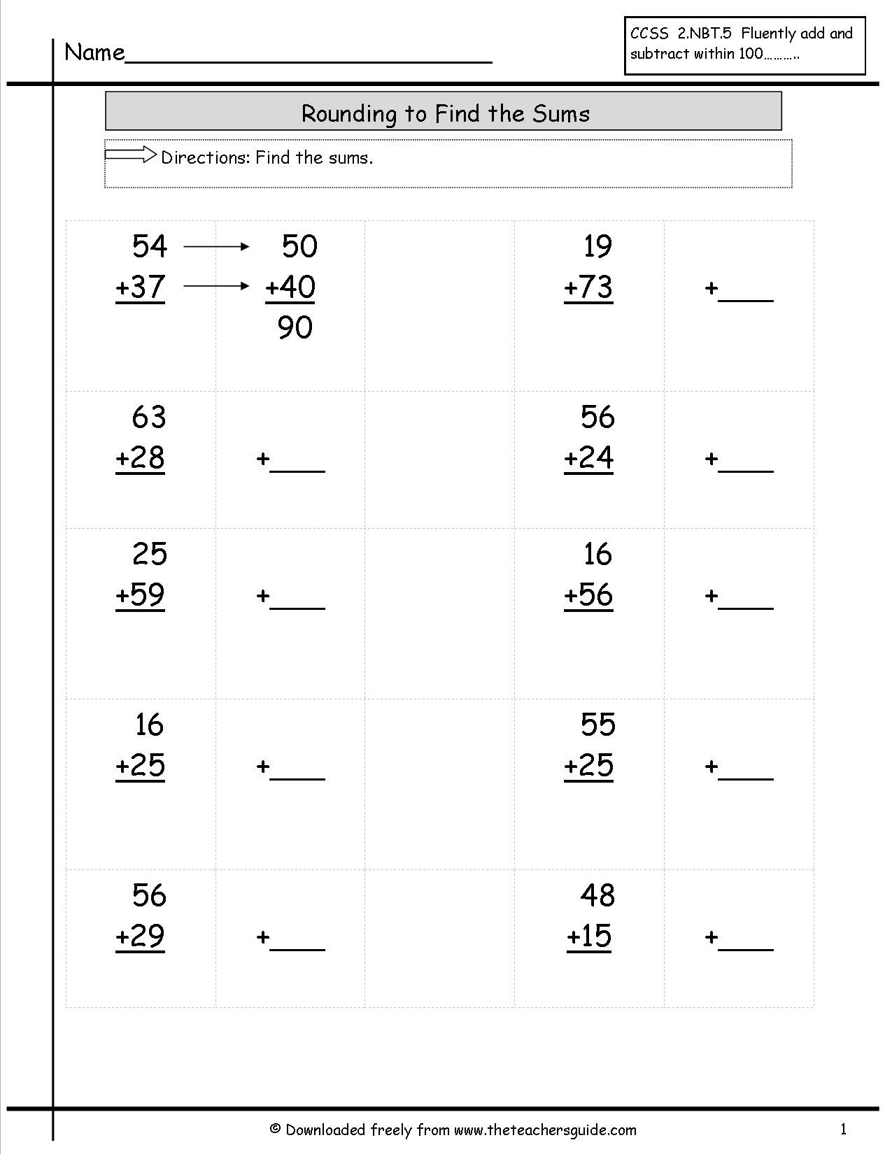 Two Digit Addition Worksheets From The Teacher's Guide Regarding Adding Three Numbers Worksheet
