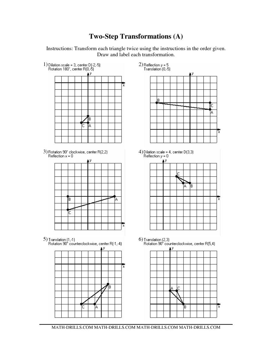 Twostep Transformations Old Version A Or Transformation Practice Worksheet