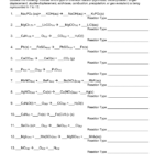 Types Of Chemical Reaction And Predicting Products Worksheet In Types Of Chemical Reactions Worksheet
