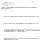 Types Of Insurance Grade Level Pdf For Auto Insurance Worksheet For Students