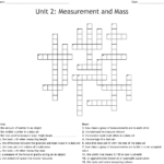 Unit 2 Measurement And Mass Crossword  Wordmint Intended For Unit 2 Worksheet 2 Measuring Pressure