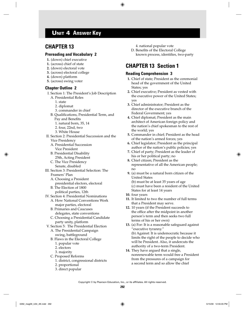 Unit 4 Answer Key Continued  Riverside County Office Of With Chapter 4 Section 1 Federalism Powers Divided Worksheet Answer Key