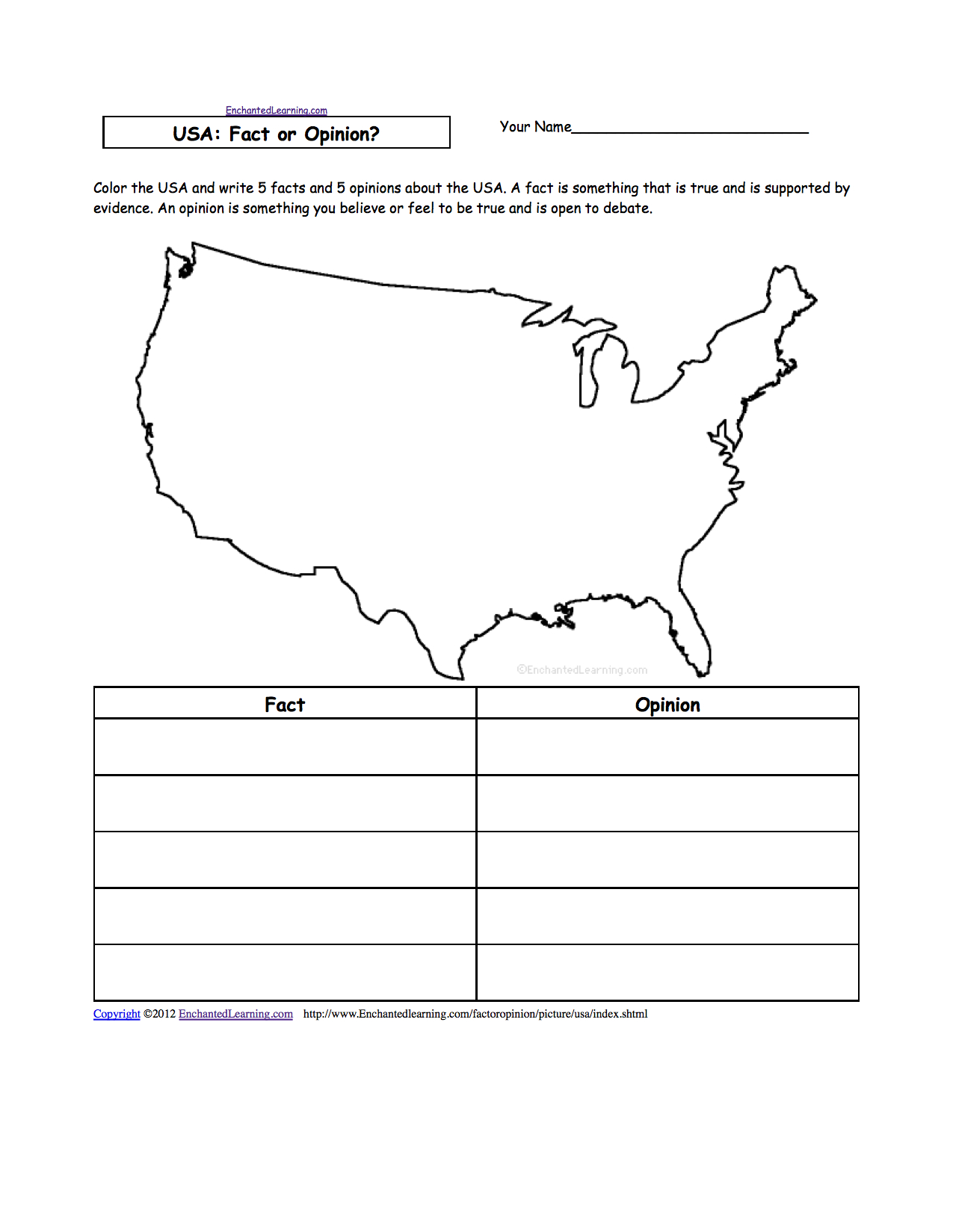 Us Geography  Enchantedlearning In Physical Features Of The United States Worksheet