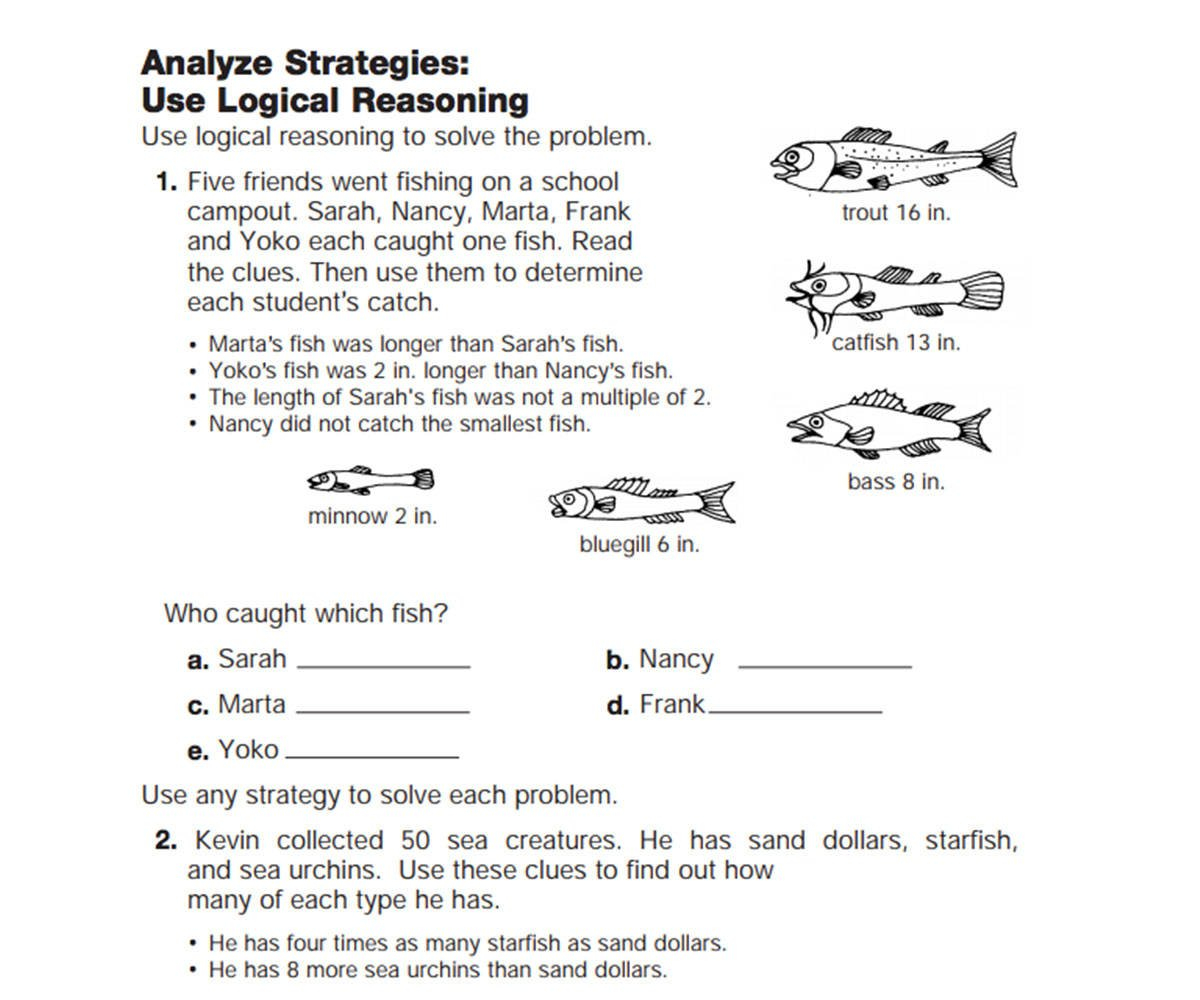 Use Logical Reasoning  Teachervision Or Logical Reasoning Worksheets For Grade 3