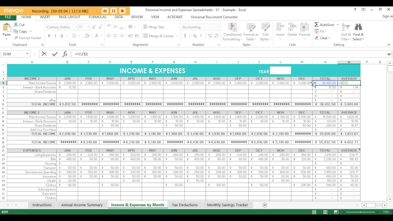 Using Excel Spreadsheets To Track Income, Expenses, Tax Deductions ... Throughout Income Tax Excel Spreadsheet