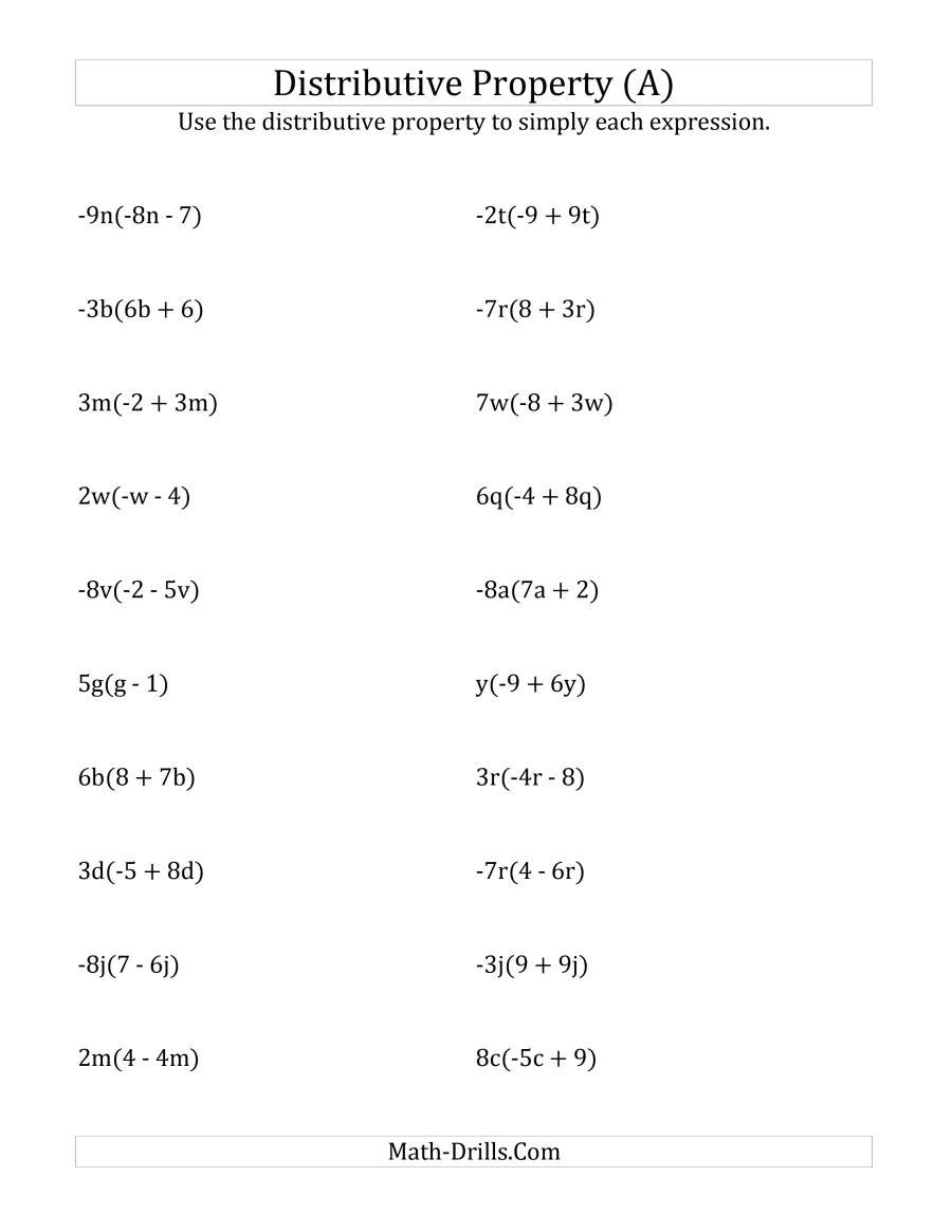 Using The Distributive Property All Answers Include Exponents A Regarding Exponent Worksheet Answers