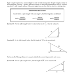 Using Trigonometry To Solve For Missing Sides Algebra 1 For Right Triangle Trig Finding Missing Sides And Angles Worksheet Answers