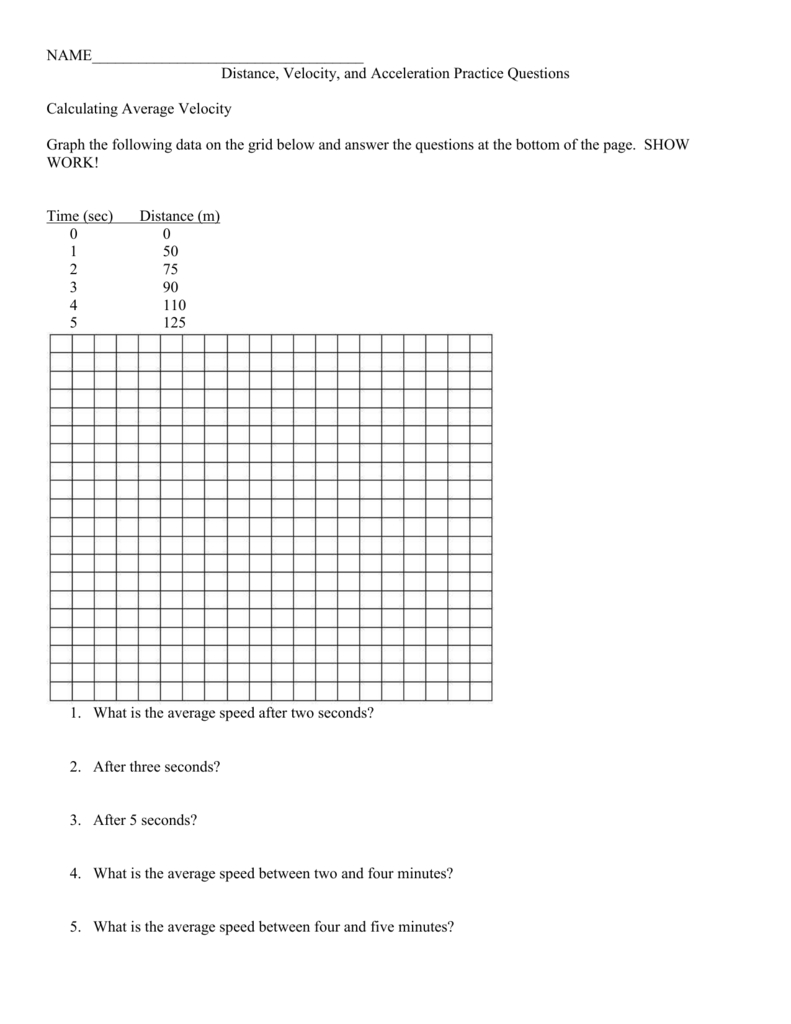 Velocityacceleration Worksheets Also Graphing Acceleration Worksheet