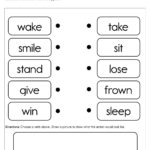 Verb Opposites Worksheet  Have Fun Teaching Inside Opposites Preschool Worksheets