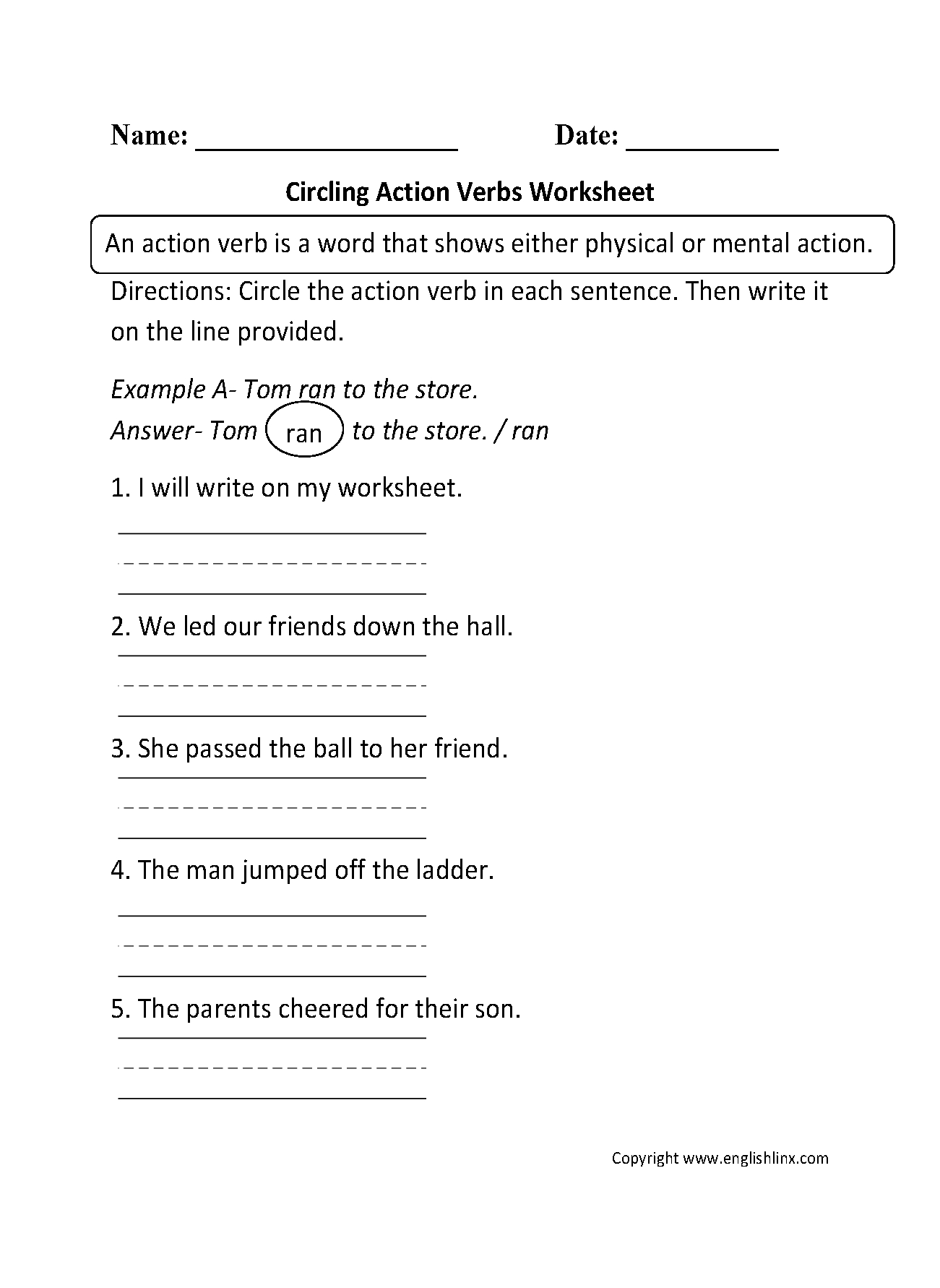 Verbs Worksheets  Action Verbs Worksheets For Verb Worksheets 2Nd Grade