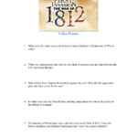 Video Frame What Were The Main Issues Which Led To James In First Invasion War Of 1812 Video Worksheet Answers