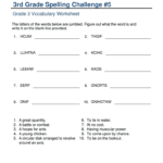 Vocabulary 3Rd Grade Write Spelling Words  Third Grade 3 Worksheet With 3Rd Grade Writing Worksheets