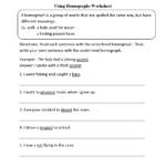 Vocabulary Worksheets  Homograph Worksheets And Dictionary Worksheets Pdf