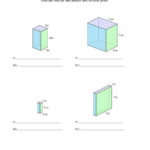 Volume And Surface Area Of Rectangular Prisms With Whole Numbers A Inside Area Perimeter Volume Worksheets