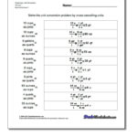 Volume Conversion Or Algebra 1 Unit Conversion Worksheet Answers