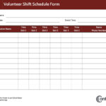 Volunteer Shift Schedule Regarding Volunteer Spreadsheet Excel