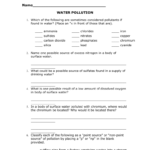 Water Pollution Worksheet As Well As Water Pollution Worksheet