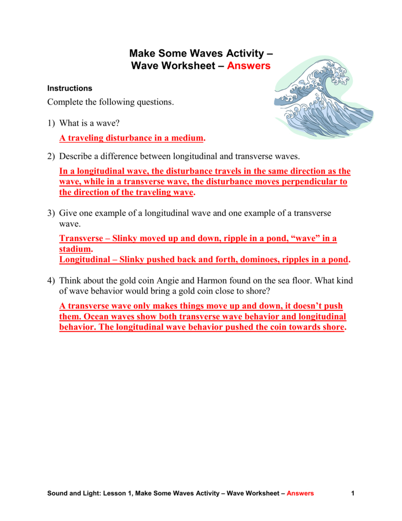 Wave Worksheet Answers With Regard To Wave Interactions Worksheet Answers