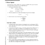 Waves Worksheet Answer Key Physics  Briefencounters And Wave Equation Worksheet Answer Key