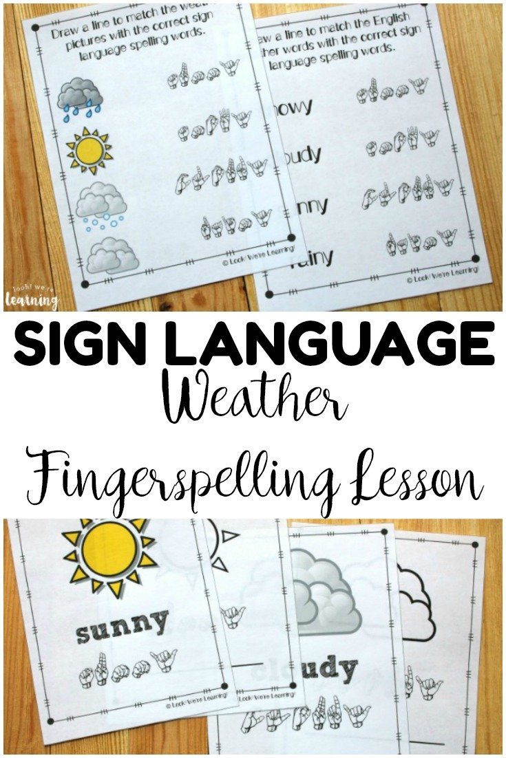 Weather Asl Coloring Pages  Look We're Learning For Sign Language Worksheets