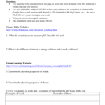 Webquest Acids And Bases Along With Acids And Bases Worksheet Middle School