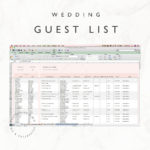 Wedding Guest List Planner And Guest List Tracker Excel | Etsy For Indian Wedding Checklist Excel Spreadsheet