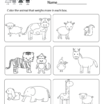 Weight Comparison Worksheet For Kindergarten As Well As More Or Less Worksheets For Kindergarten