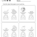 Weight Measurement Worksheet For Kindergarten And Kindergarten Measurement Worksheets